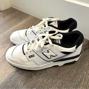 New Balance 550 White and Black Sneakers
